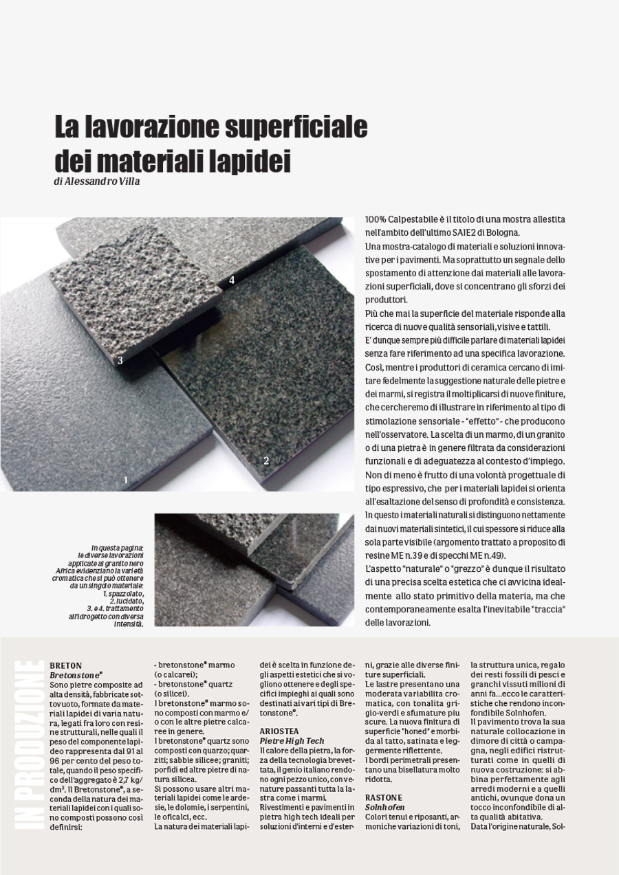 La lavorazione dei materiali lapidei
