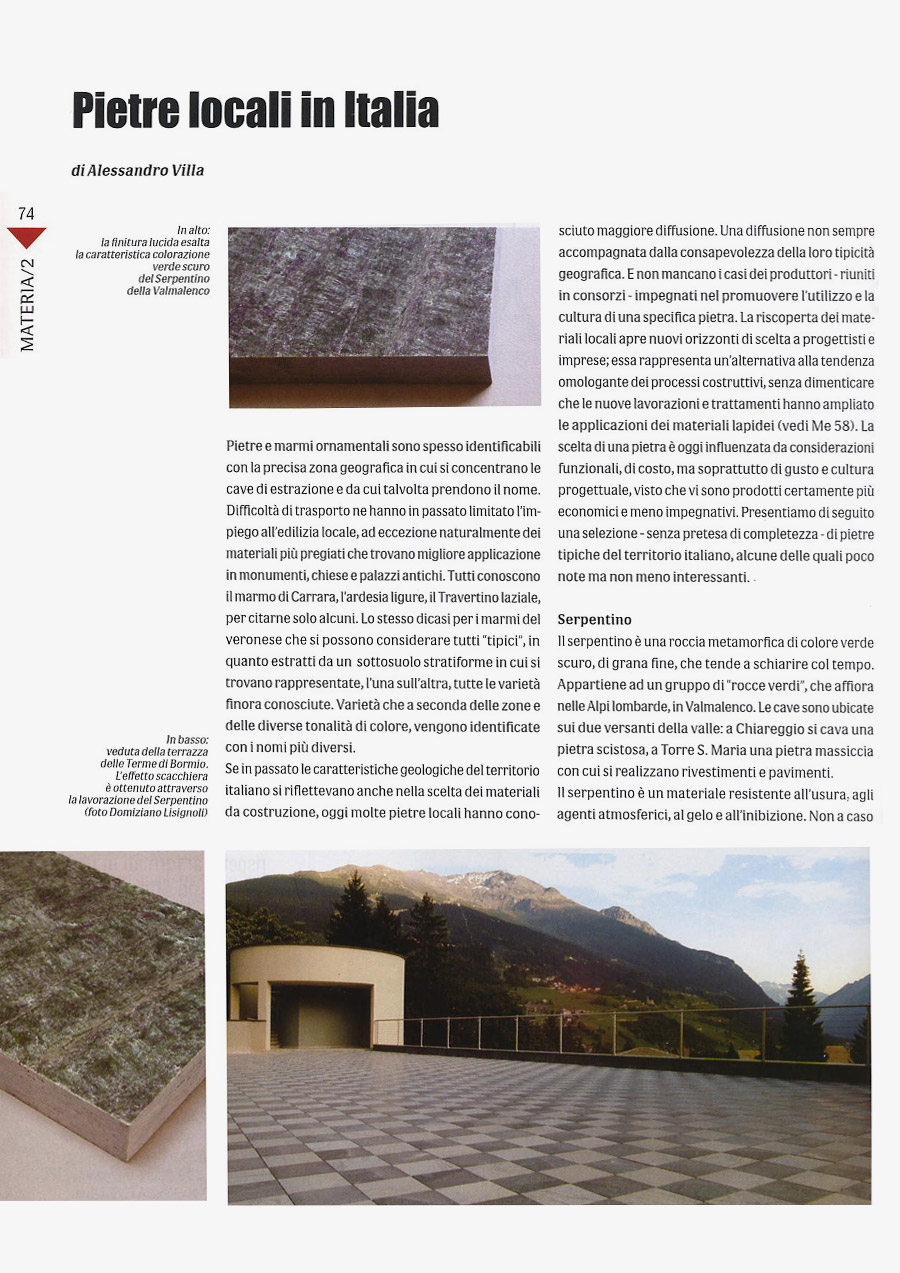 Pietre locali in Italia (parte I)
